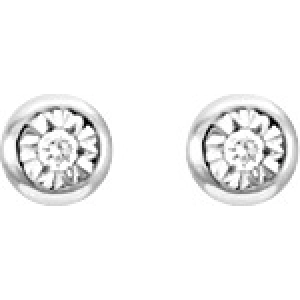 Pendientes par con diamante 0.04ct GHP3 9Kt Oro Blanco 31698.19 Lua blanca