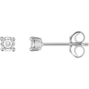 Pendientes par con diamante 0.052ct 9Kt Oro Blanco 3SF07MI2 Lua blanca