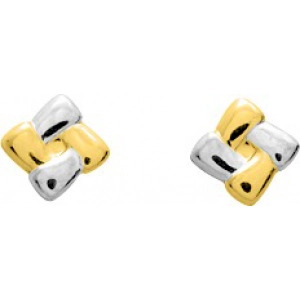 Pendientes par con rodiado 18Kt Oro Amarillo 9539 Lua blanca