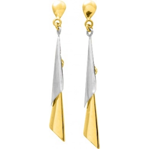 Pendientes par con rodiado 18Kt Oro Amarillo 9556L Lua blanca