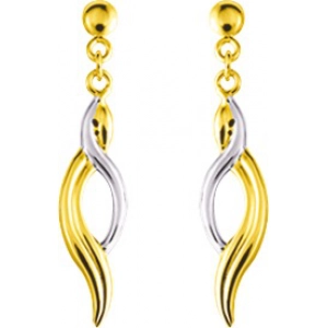 Pendientes par con rodiado 9Kt Oro Amarillo 0M1827N Lua blanca