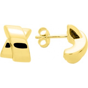 Pendientes par electrorecubrimiento 18Kt Oro Amarillo 0778 Lua blanca