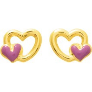 Pendientes par esmaltada 9Kt Oro Amarillo 773441 Lua blanca