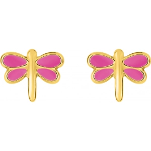 Pendientes par lacado 9Kt Oro Amarillo T35.74782 Lua blanca