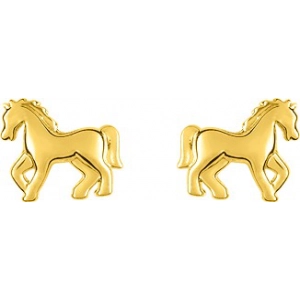 Pendientes par oro liso 9Kt Oro Amarillo Lua Blanca  31DQ26Q