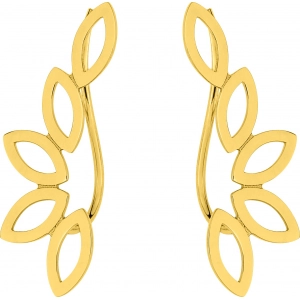 Pendientes par oro liso 9Kt Oro Amarillo T35.83780 Lua blanca