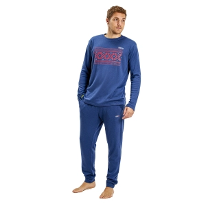 Pijama de Invierno manga larga cuello redondo Munich MU1 hombre Talla: L Color: Azul