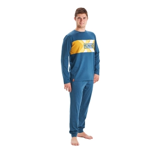 Pijama de Invierno manga larga cuello redondo Munich MU1 hombre Talla: S Color: Azul