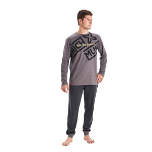 Pijama de Invierno manga larga cuello redondo Munich MU1 hombre Talla: S Color: Gris