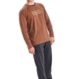 Pijama de Invierno manga larga cuello redondo Munich MU1 hombre Talla: S Color: Marron