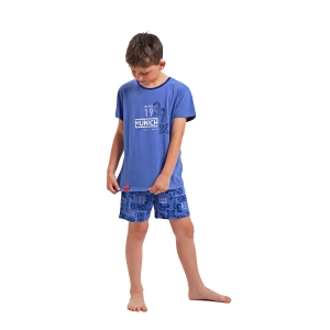 Pijama de manga corta y cuello redondo Munich DH1351 niño Talla: 3 AÑOS Color: Azul 