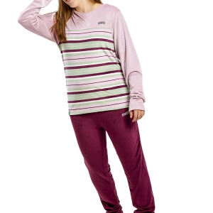 Pijama invierno manga larga terciopelo Munich MU5 mujer Talla: M Color: Burdeos