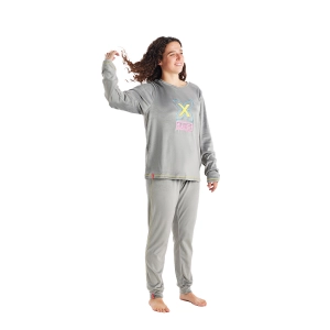 Pijama invierno manga larga terciopelo Munich MU5 mujer Talla: S Color: Gris