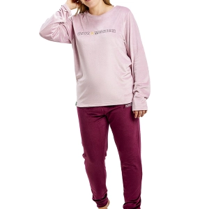 Pijama invierno manga larga terciopelo Munich MU5 mujer Talla: XL Color: Burdeos