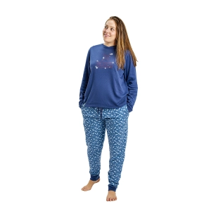 Pijama manga larga invierno cuello redondo Munich MU4 mujer Talla: M Color: Azul