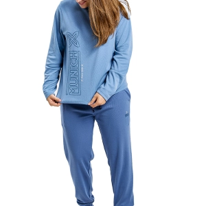 Pijama manga larga invierno cuello redondo Munich MU4 mujer Talla: XL Color: Azul