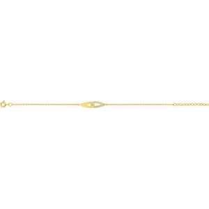 Pulsera circonita  chapado en oro rh Lua Blanca 256072.9.0