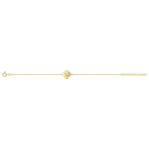 Pulsera circonita  chapado en oro rh Lua Blanca 256937.9.0