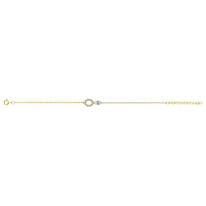 Pulsera circonita azul celeste y blanco chapado en oro rh Lua Blanca 256911.4.0