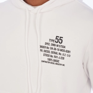 Sudadera con Capucha y Estampado Diesel A06500-00HAYT hombre Talla: S Color: Blanco