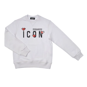 Sudadera Cuello Redondo Icon Dsquared2 DQ2033D0-09BDQ Niña Talla: 4 AÑOS Color: Blanco