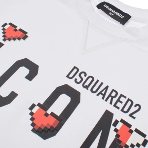 Sudadera Cuello Redondo Icon Dsquared2 DQ2033D0-09BDQ Niña Talla: 4 AÑOS Color: Blanco