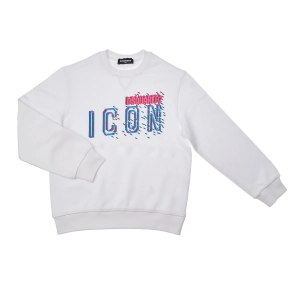 Sudadera Relax Icon Cuello Redondo Dsquared2 DQ2031D0-09BDQ Niña Talla: 4 AÑOS Color: Blanco