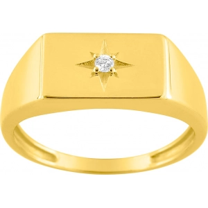 Anillo Sello con circonita cúbica 9Kt Oro Amarillo 197129.Z0.14 Talla 14 Lua blanca