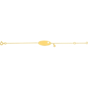 Pulsera bebé 18Kt Oro Amarillo FR35BBD3.14 Talla 14 Lua blanca