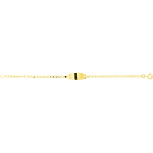 Pulsera bebé con placa ovalada 18Kt Oro Amarillo L188.13 Talla 13 Lua blanca