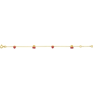 Pulsera bebé lacado 18Kt Oro Amarillo 609.3.16 Talla 16 Lua blanca