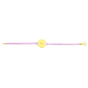 Pulsera con cordón 18Kt Oro Amarillo 7698.7.14 Talla 14 Lua blanca