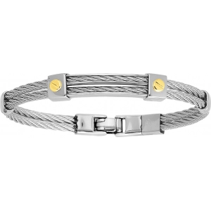 Pulsera con dorado tornillo acero inoxidable 6277 Lua blanca