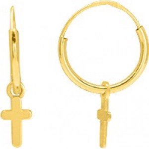 Pendientes par cruz 9Kt Oro Amarillo 9K2651102