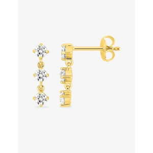 Pendientes pdt circonita  chapado en oro Lua Blanca 258484.9.0