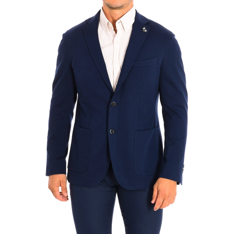 Americana de manga larga con corte regular La Martina PMJA02-JS239 hombre Talla: 46 Color: Azul