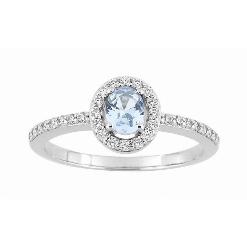 Anillo circonita azul celeste y blanca Plata 925 rh Lua Blanca 450458.4.16 -  Talla 16