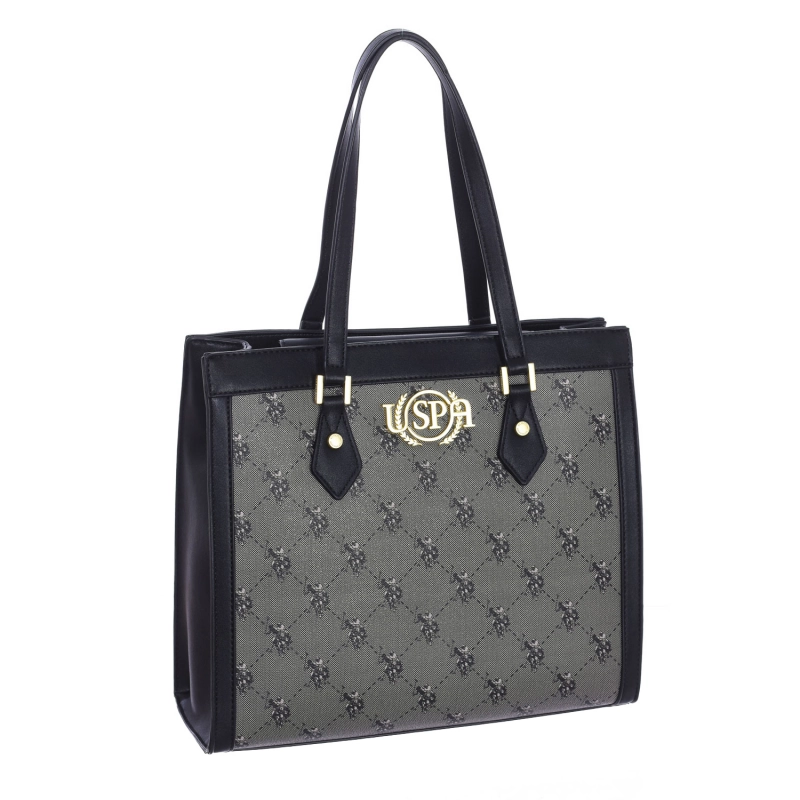 Bolso estilo tote U.S. POLO ASSN. BIUHD6047WVG mujer Color: Negro