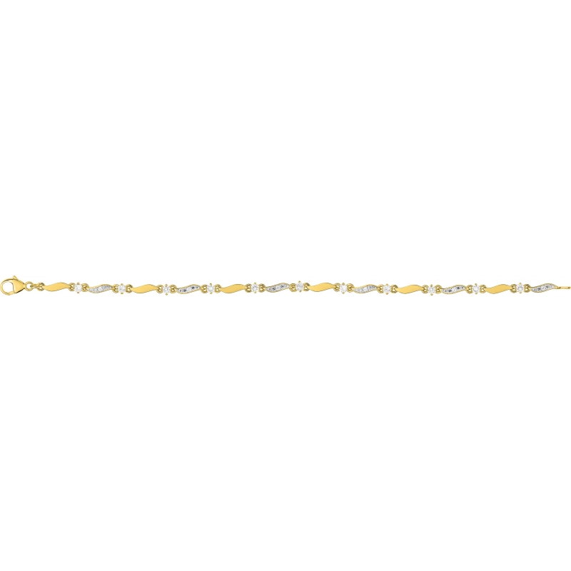 Pulsera 18cm con circonita cúbica chapado en oro bicolor CUEJ80G97 Lua blanca