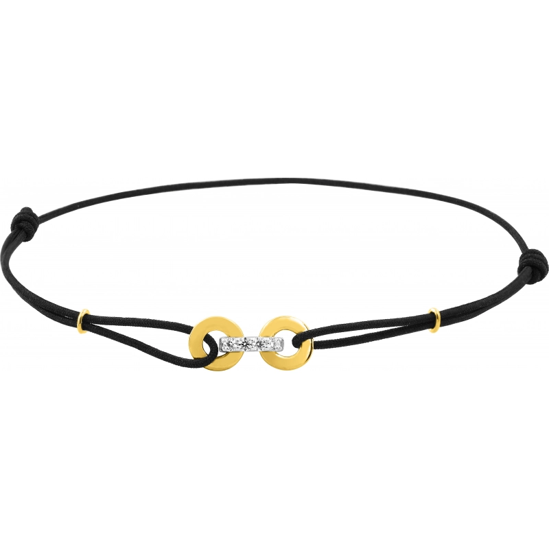 Pulsera con circonita cúbica rodiado 9Kt Oro Amarillo 510483.H2