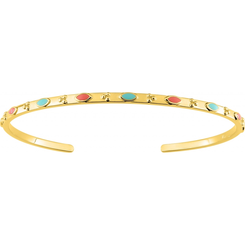 Pulsera con lacado chapado en oro 256708 Lua blanca