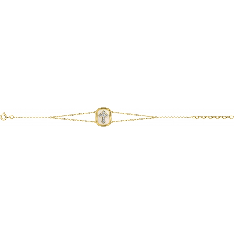 Pulsera con piedra chapado en oro 256720.9 Lua blanca