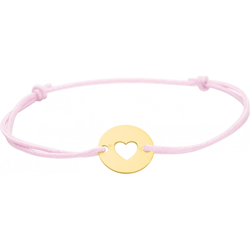 Pulsera corazón con cordón 9Kt Oro Amarillo 0M0168.9 Lua blanca