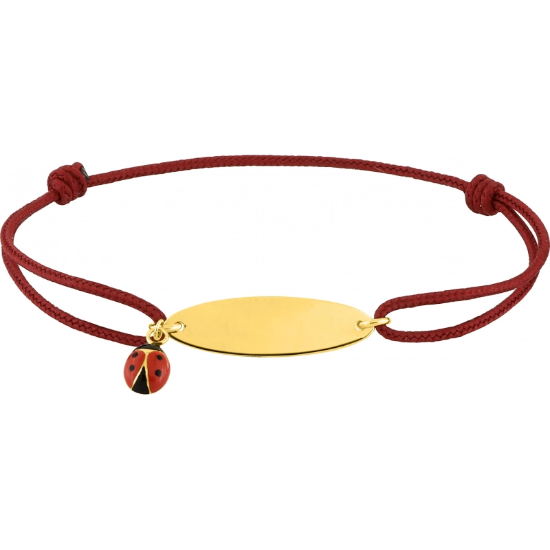 Pulsera cordón con lacado 9Kt Oro Amarillo Lua Blanca  510593.89