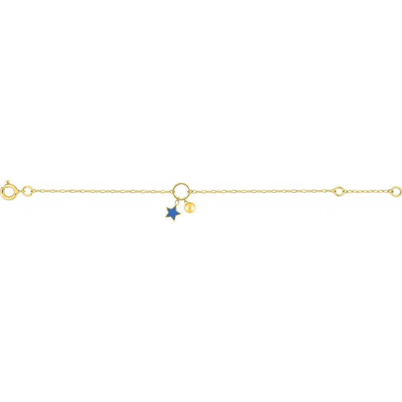 Pulsera lacado 9Kt Oro Amarillo Lua Blanca 510583.89.14 -  Talla 14