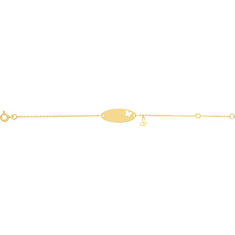 Pulsera niño 9Kt Oro Amarillo Lua Blanca  0HU70HIL1.14 Talla 14