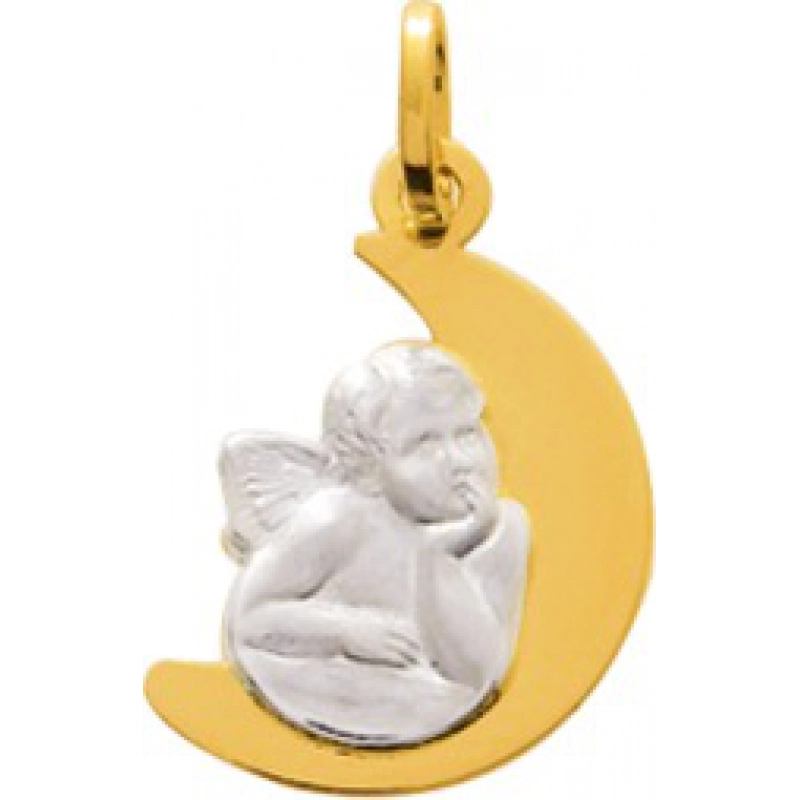 Colgante angel chapado en oro bicolor 259658 Lua blanca