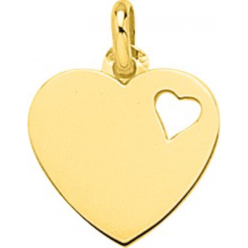 Colgante corazón 18Kt Oro Amarillo 754.0 Lua blanca