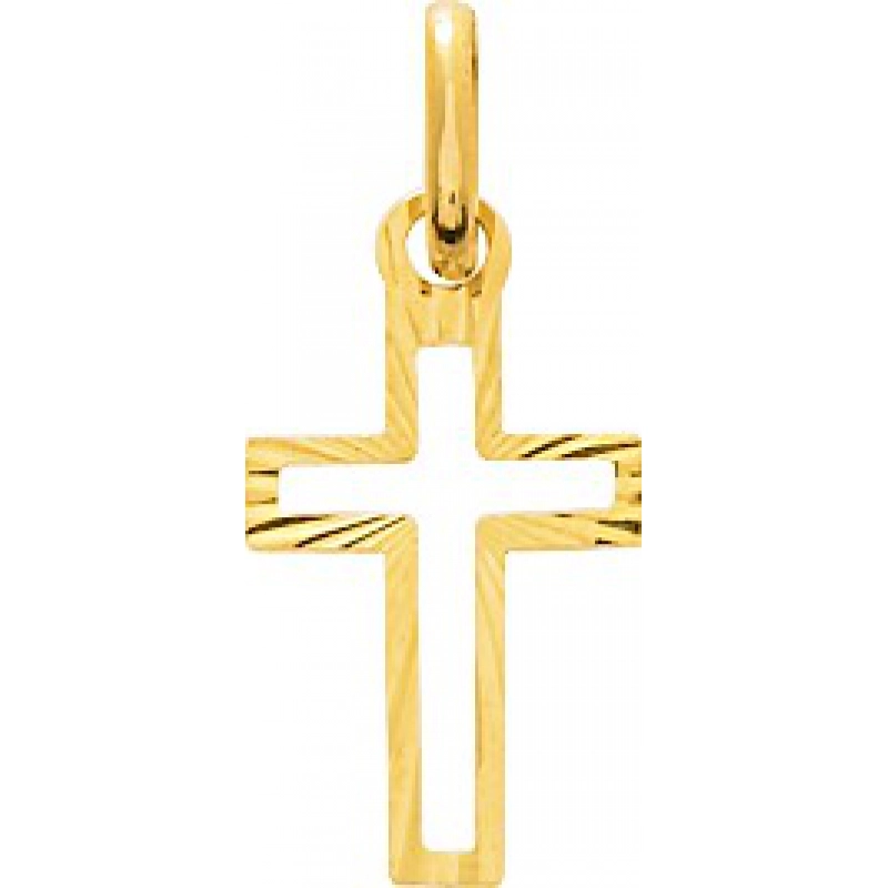 Colgante Cruz 18Kt Oro Amarillo 32157 Lua blanca