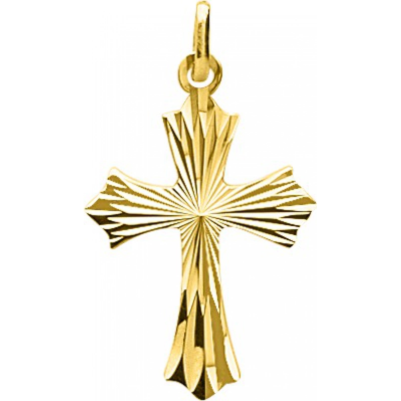 Colgante Cruz 18Kt Oro Amarillo 3090 Lua blanca